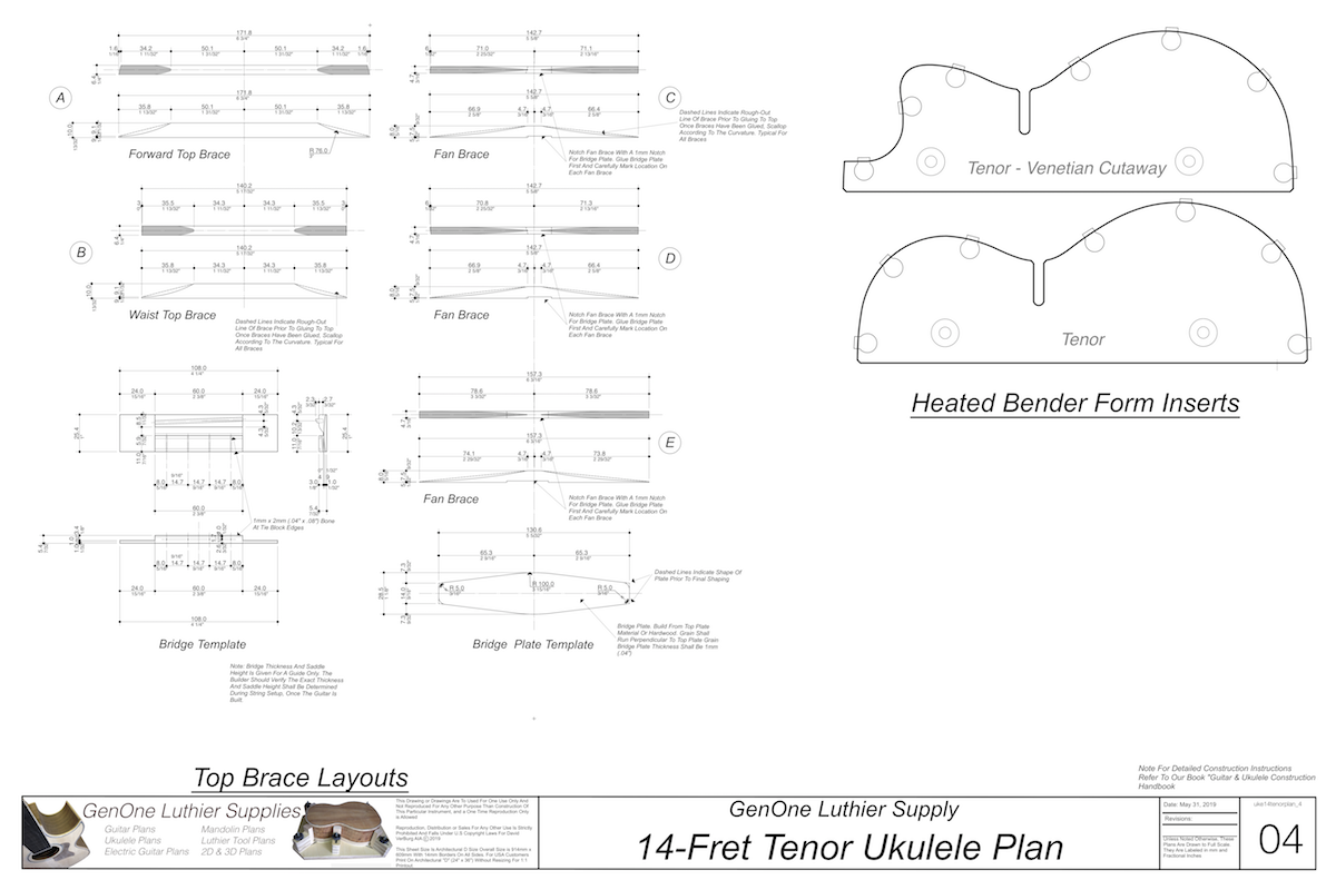 Tenor 14 Ukulele Plans - GenOne Luthier Services