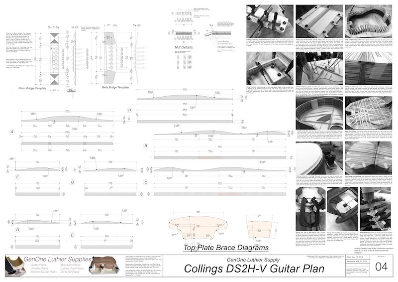 Collings DS2H V-Brace Guitar, Top Braces