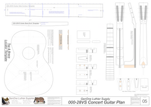 000-28vs Guitar Plans Template Sheet