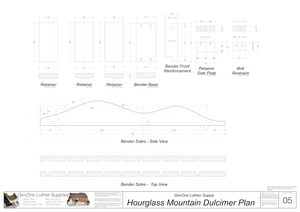 Hourglass Mountain Dulcimer Plans bender templates