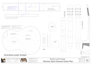 Classical Guitar Plans Ramirez Bracing Template Sheet