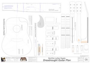 Dreadnought Guitar Plans Template Sheet