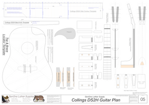 Collins DS2H Guitar Plans Template Sheet