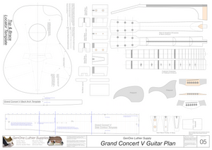 Grand Concert V Guitar Plans Template Sheet