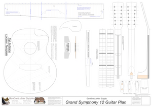 Grand Symphony 12-String Guitar Plan Template Sheet