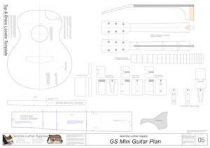 GS Mini Guitar Plans Template Sheet