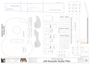 J45 Guitar Plans Template Sheet