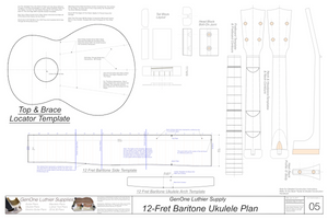 Baritone 12 Ukulele Plans Template Sheet