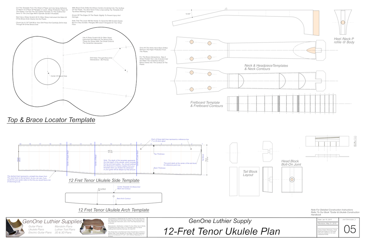 Tenor 12 Ukulele Plans - GenOne Luthier Services