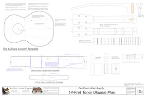 Tenor 14 Ukulele Plans Template Sheet