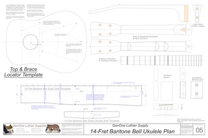 Baritone 14 Bell Ukulele Plans Template Sheet