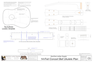 Concert 14 Bell Ukulele Plans Template Sheet