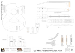 GS Mini Florentine Guitar, Template Sheet