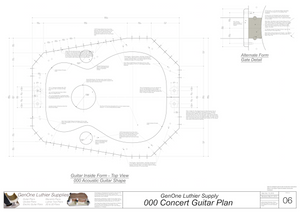 000 Guitar Plans Inside Form Top View, Optional Gate Detail