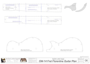 OM 14-Fret Florentine Guitar Plans Template Sheet 2