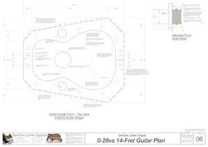 0-28vs 14-Fret Guitar Plans Inside Form Top View Alternate Gate