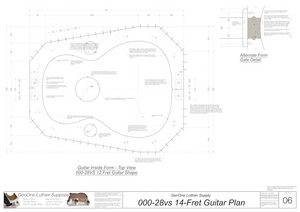 000-28vs 14 Fret Guitar Plans Guitar Plans Inside Form Top View