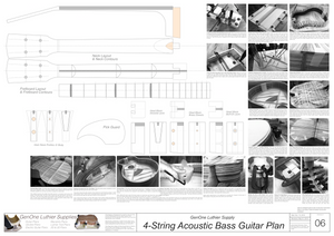 4-String Acoustic Bass Guitar Plans template sheet #2 construction photos