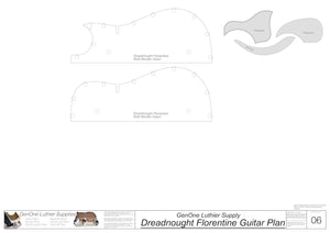 Dreadnought Florentine Guitar Plans Template Sheet 2