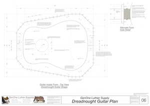 Dreadnought Guitar Plans Inside Form Plan, Alternate Gate Detail