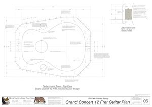 Grand Concert 12-Fret Guitar Plans Inside Form Top View Alternate Gate