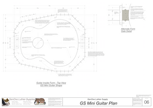 GS Mini Guitar Plans Inside Form Top View, Optional Gate Detail