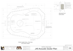 J45 Guitar Plans Inside Form Top View & Gate Option