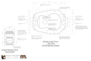 Soprano 12 Ukulele Plans Inside Form Top View, Insert Detail