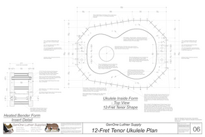 Tenor 12 Ukulele Plans Inside Form Top View, Insert Detail