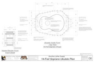 Soprano 14 Ukulele Plans Inside Form Top View, Insert Detail