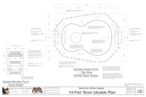 Tenor 14 Ukulele Plans Inside Form Top View, Insert Detail