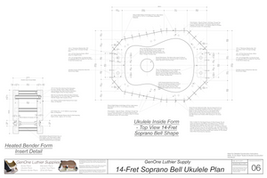 Soprano 14 Bell Ukulele Plans Inside Form Top View, Insert Detail