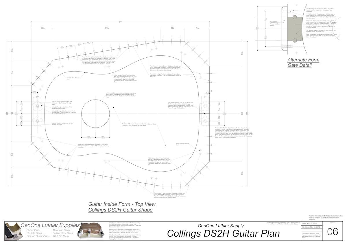 Collings DS2H Guitar Plans Form Package