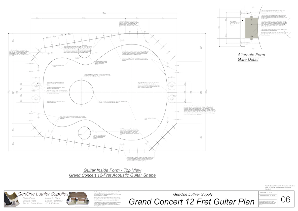 Grand Concert 12 Fret Guitar Form Package