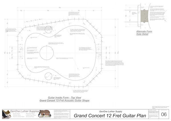 Grand Concert 12 Fret Guitar Form Package - GenOne Luthier Services