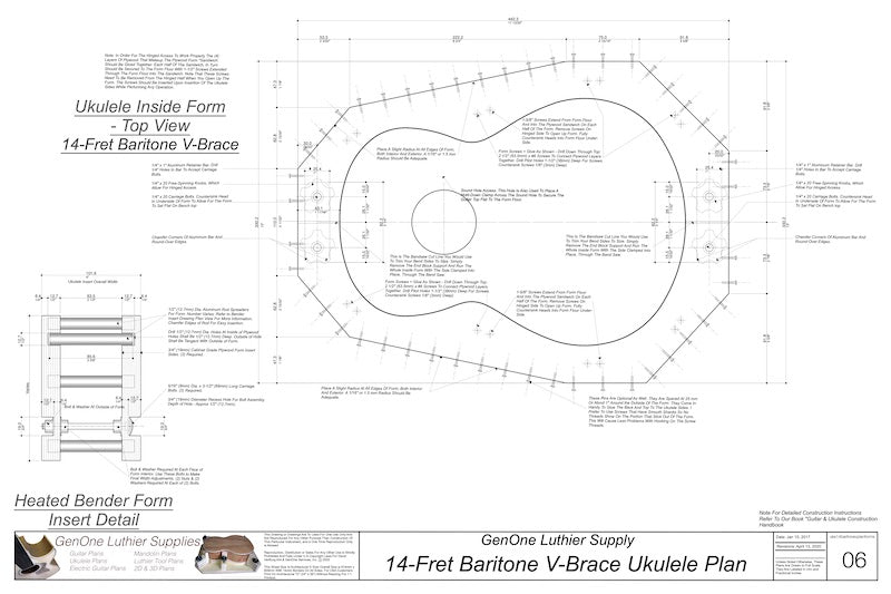 Baritone 14 V-Brace Ukulele Form Package