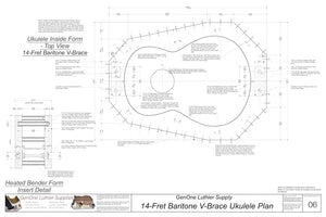 Baritone 14 V-Brace Ukulele Form Package Top View
