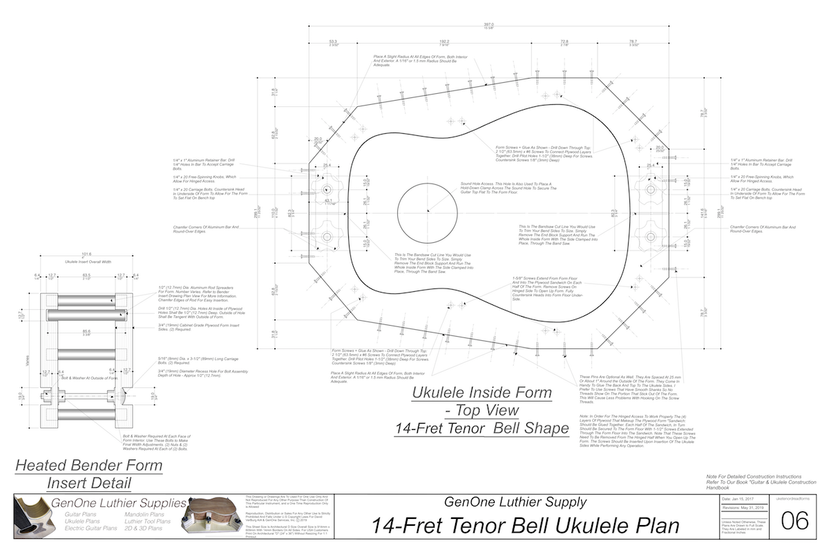 Tenor 14 Bell Ukulele Form Package