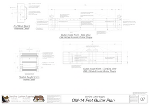 OM-14 Fret Guitar Form Package Front and Side Views
