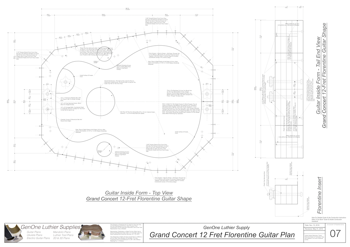 Grand Concert 12 Fret Florentine Guitar Form Package