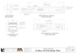 0-28vs 14-Fret Guitar Plans Inside Form Side Views