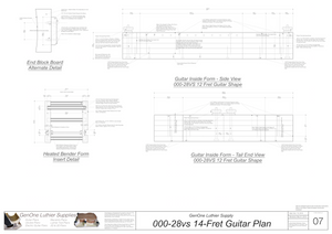000-28vs 14 Fret Guitar Plans Guitar Plans Inside Form Side Views