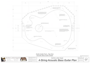 4-String Acoustic Bass Guitar Plans inside form top view