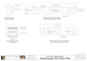 Dreadnought SS Guitar Plans Inside Form Side Views