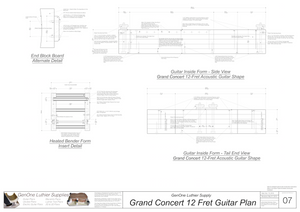 Grand Concert 12-Fret Guitar Plans Inside Form Side Views