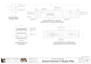 Grand Concert V Guitar Plans Inside Form Side Views