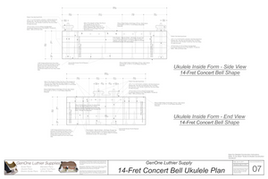 Concert 14 Bell Ukulele Plans Inside Form Side Views