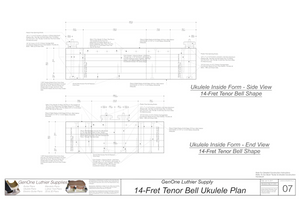 Tenor 14 Bell Shaped Ukulele Plans Inside Form Side Views