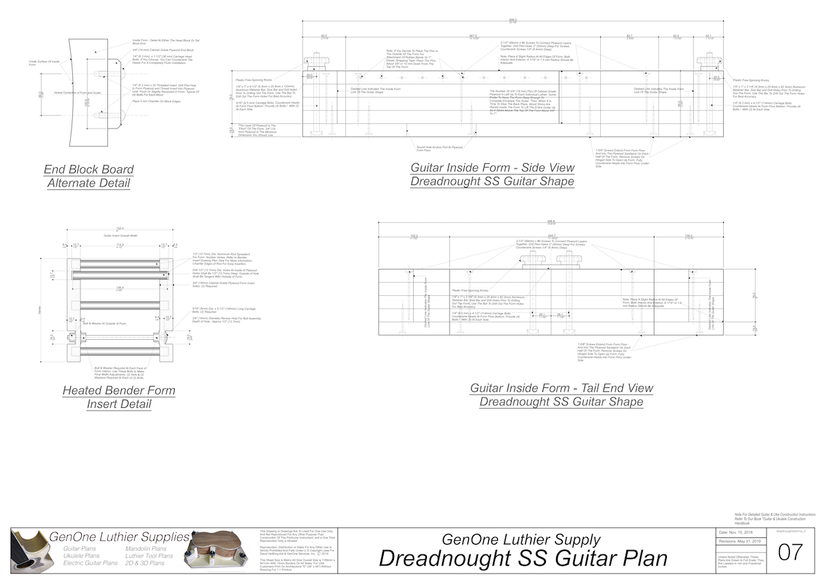 Dreadnought SS Guitar Form Package Front and Side Views