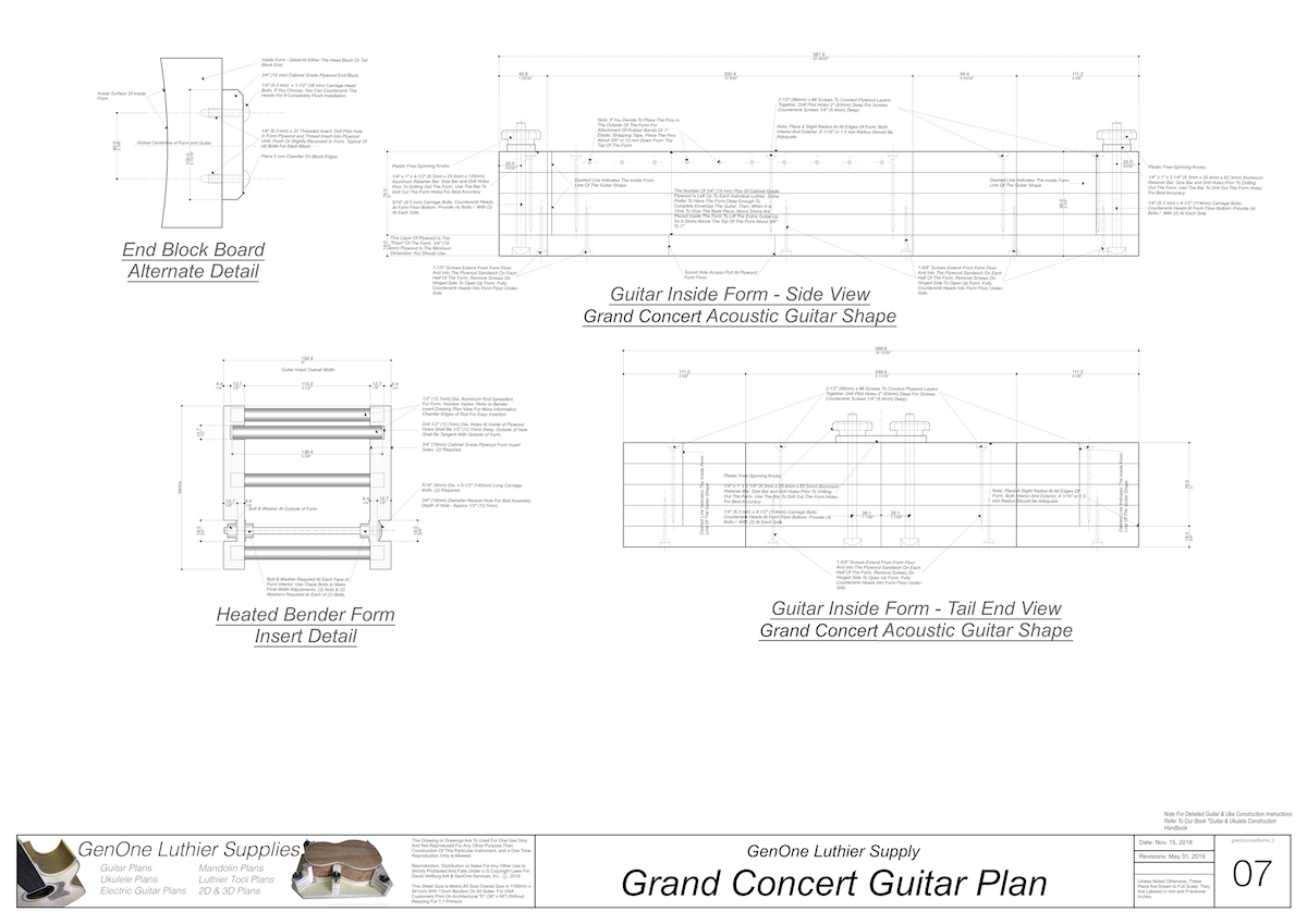 Grand Concert Guitar Form Package Front and Side Views